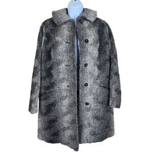 Vintage 60s Gotham Persian Lamb Llama Curl Coat Womens M Gray Mid Length